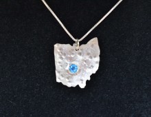 State Pendant with Blue Topaz