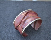 Copper Cuff with Silver Trim